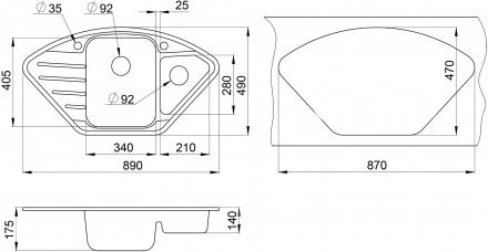 Кухонная мойка Granula GR-9101 черный