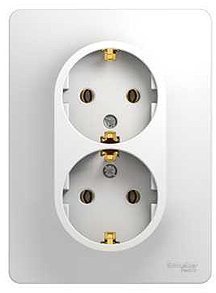 Розетка двойн. бел. 2К+3 16А-250В  Systeme Electric GLOSSA GSL000124 423743